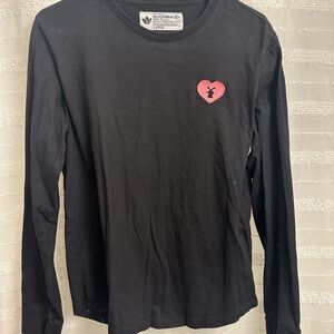 Dutch Bros Black Long Sleeve Tee with Red Heart